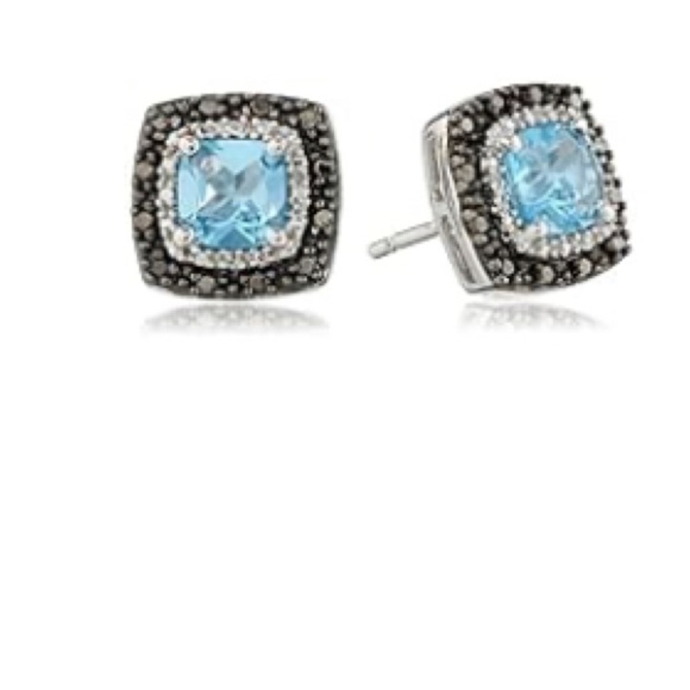 Sterling Silver Blue Topaz Earrings